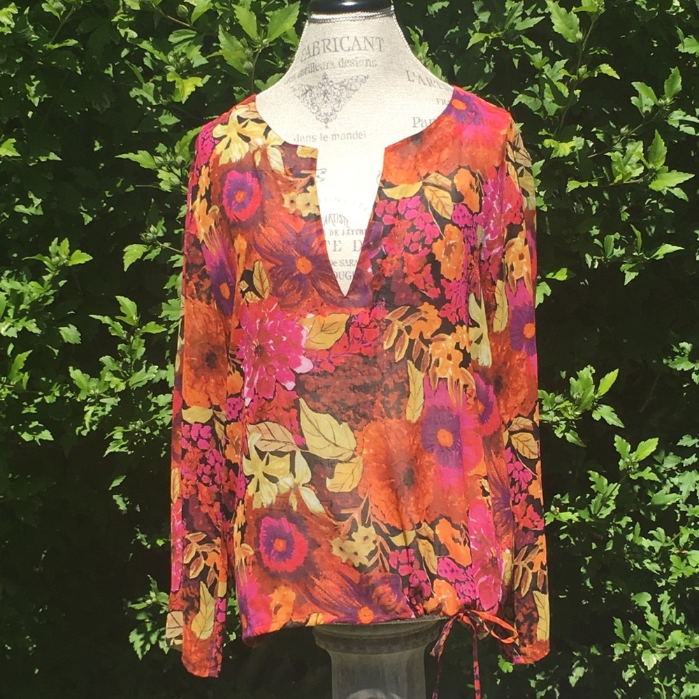Orange print tunic